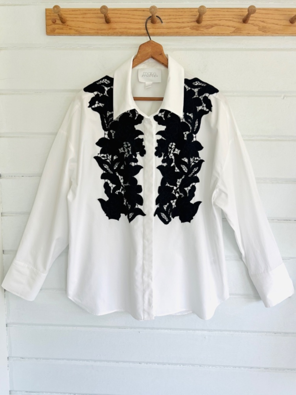 ANTHROPOLOGIE MARE MARE Floral  Tuxedo Buttondown Top - L - Picture 4 of 12